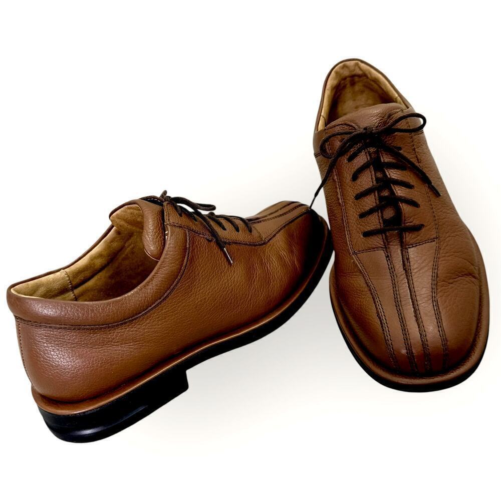 Sandro Mens Leather Lace Up Oxford Comfort Walk Shoes Casual Gel Size 8 Brown